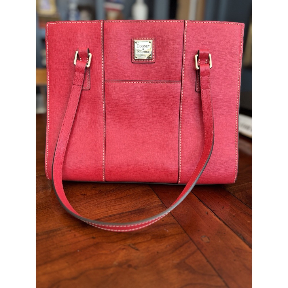Dooney & Bourke Italian Leather Saffiano Shopper In Red